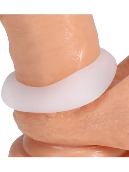 THE MASTER RING SILICONE COCK RING - WHITE