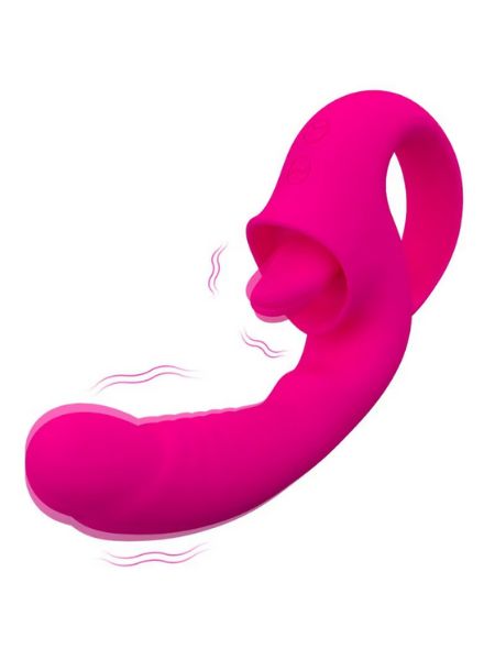 2 IN 1 DUAL VIBRATOR CLITORAL STIMULATOR - PINK