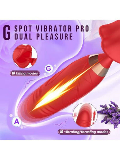 ROSE THRUSTING VIBRATOR FOR NIPPLE AND CLITORIS STIMULATOR