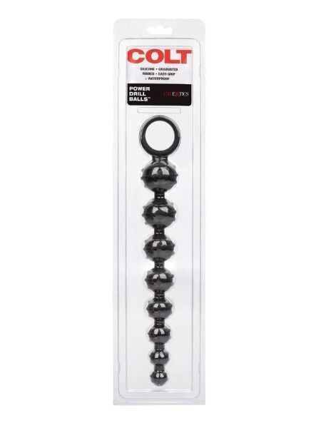 POWER DRILL SILICONE ANAL BEADS - BLACK