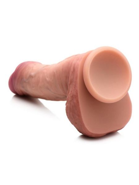 JOCK "DUAL DENSITY" SILICONE DILDO WITH BALLS 6 IN - VANILLA