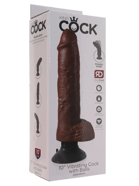 VIBRATINGA DILDO WITH BALLS 10 INCH