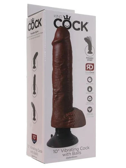 VIBRATINGA DILDO WITH BALLS 10 INCH
