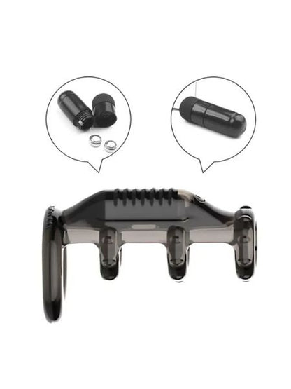 EJACULATION DELAY PENIS VIBRATING RING WITH G-SPOT STIMULATOR EXTENDER