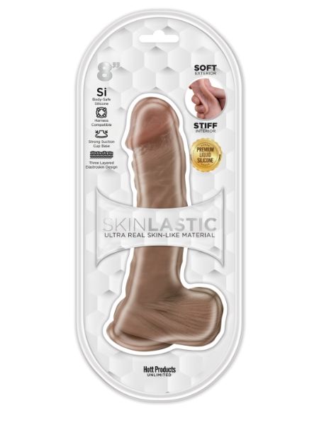 SKINSATIONS  SLIDING SKIN DILDO 8" W/SUCTION