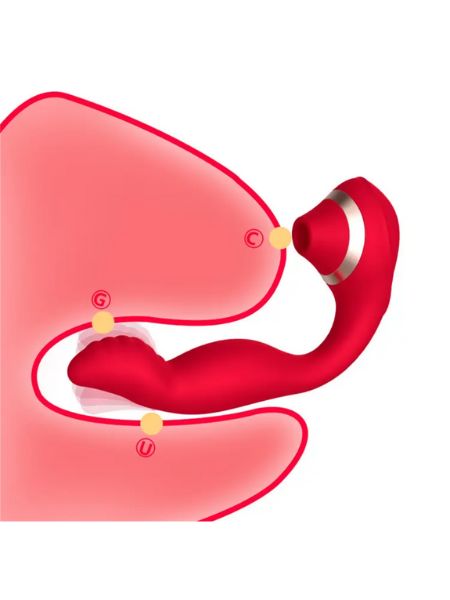 DUAL HEAD BENDABLE VIBRATOR FOR WOMEN G SPOT & CLITORAL SUCKING