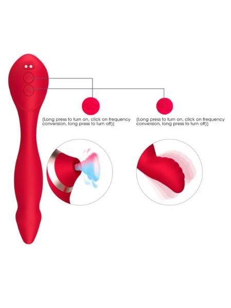 DUAL HEAD BENDABLE VIBRATOR FOR WOMEN G SPOT & CLITORAL SUCKING