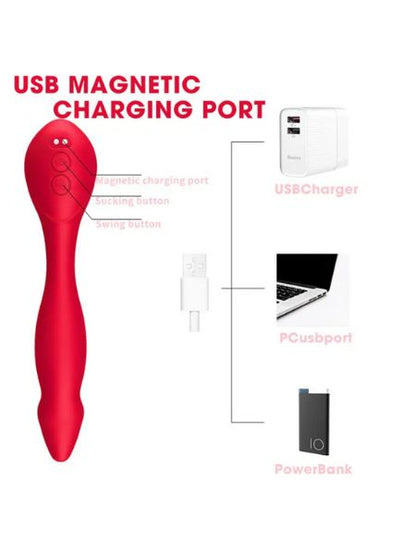 DUAL HEAD BENDABLE VIBRATOR FOR WOMEN G SPOT & CLITORAL SUCKING