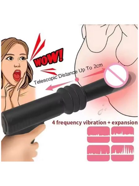 PISTOL AUTOMATIC THRUSTING TELESCOPIC CLITORIS VIBRATOR