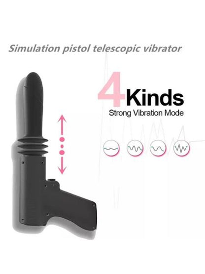 PISTOL AUTOMATIC THRUSTING TELESCOPIC CLITORIS VIBRATOR