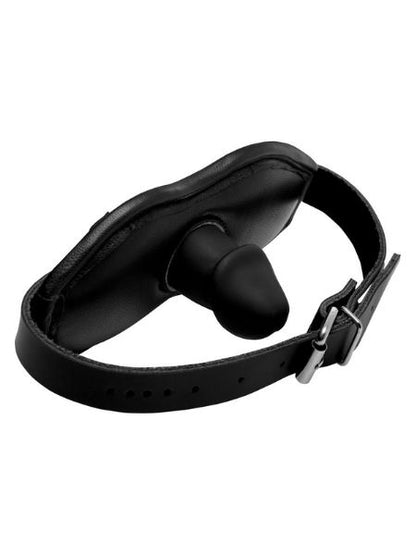 STICK COCK HEAD SILICONE MOUTH GAG - BLACK
