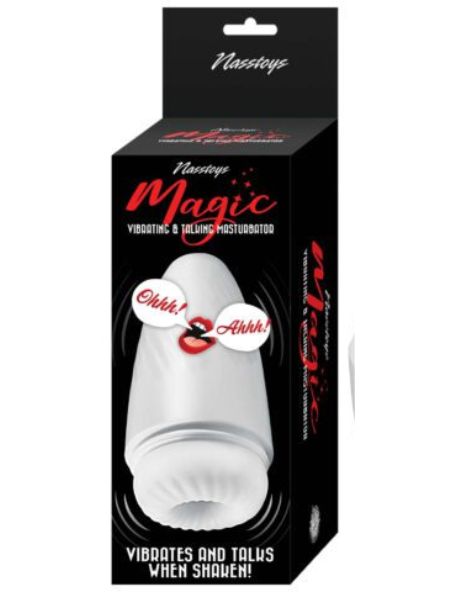VIBRATING & TALKING MASTURBATOR-WHITE