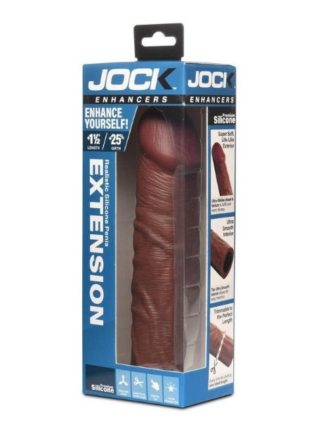 SILICONE PENIS EXTENSION SLEEVE 1.5 INCH - CHOCOLATE