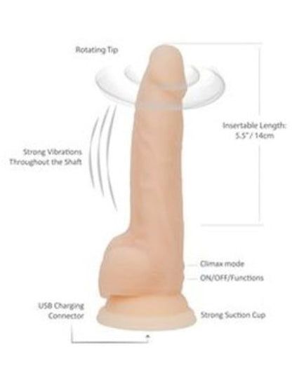 ROTATING & THRUSTING VIBRATING RECHARGEABLE SILICONE DONG