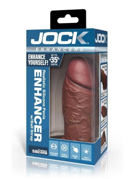 SILICONE PENIS EXTENSION SLEEVE - OPEN TOP - CHOCOLATE