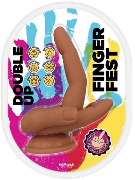FINGER FEST DOUBLE UP SILICONE DILDO