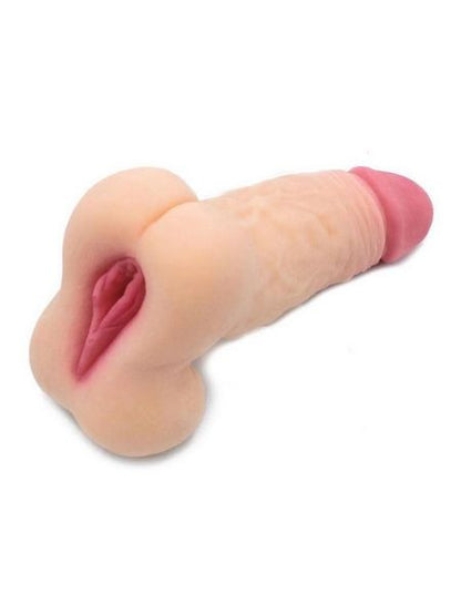 MASTURBATOR SILICONE DILDO WITH PUSSY - VANILLA