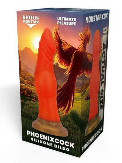 SILICONE COCK WITH SUCTION CUP - ORANGE