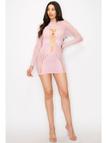 LONG SLEEVE DRESS - PINK