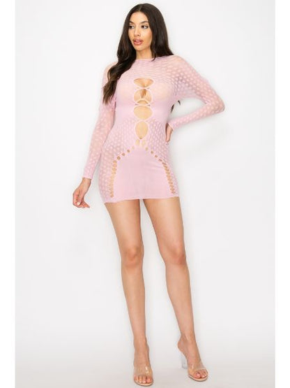 LONG SLEEVE DRESS - PINK