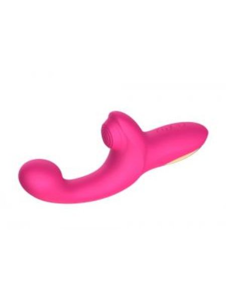 G-SPOT RECHARGEABLE SILICONE VIBRATOR WITH CLITORAL STIMULATOR - RED
