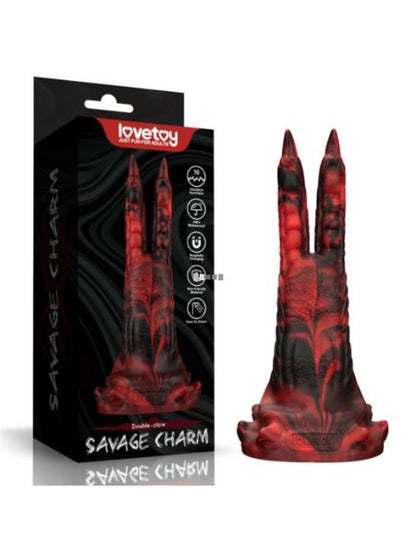 DOUBLE - CLAW VIBRATING SILICONE DILDO