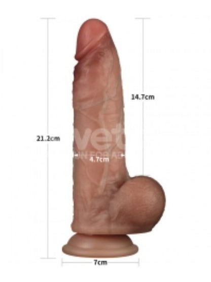 8.5'' SLIDING SKIN DUAL LAYER SILICONE DONG