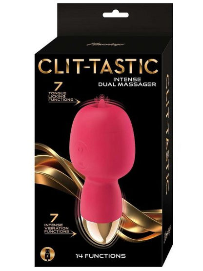 DUAL MASSAGER RECHARGEABLE SILICONE CLITORAL STIMULATOR - CORAL