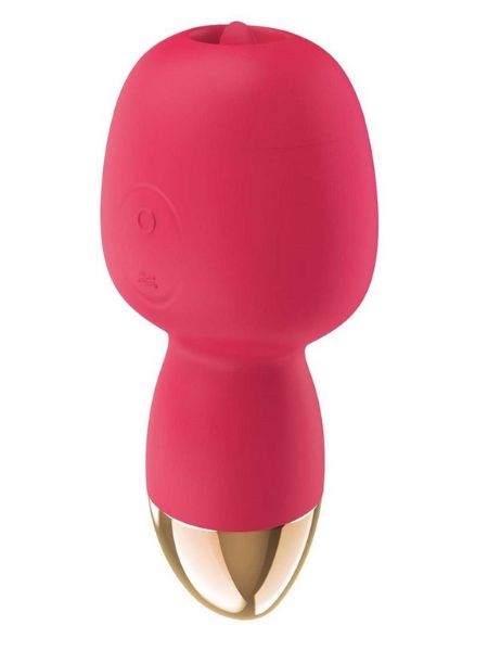 DUAL MASSAGER RECHARGEABLE SILICONE CLITORAL STIMULATOR - CORAL