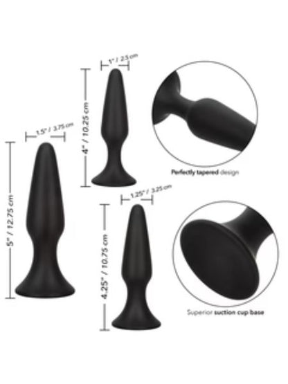 COLT SILICONE ANAL TRAINER KIT 3 PCS - BLACK