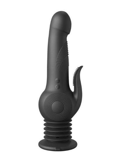 POGO THRUSTER RECHARGEABLE SILICONE RABBIT VIBRATOR - BLACK