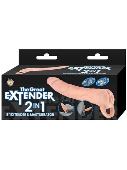 2 IN 1 EXTENDER & MASTURBATOR 8 INCH