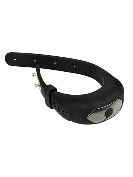 ADJUSTABLE BELT RECHARGEABLE SILICONE COCK RING - BLACK