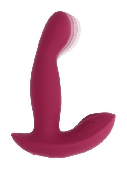 SILICONE DUAL VIBRATOR WITH REMOTE CONTROL - RED