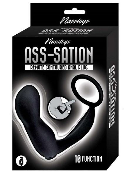 REMOTE CONTOURED ANAL PLUG-BLACK