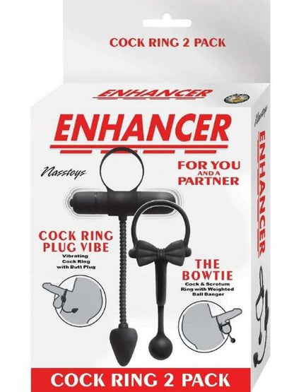 SILICONE COCK RINGS ( 2 PACK ) - BLACK