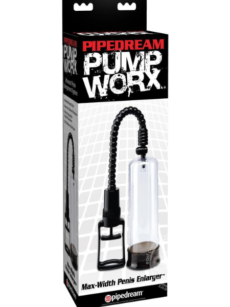 PUMP WORX MAX-WIDTH PENIS ENLARGER - CLEAR AND BLACK