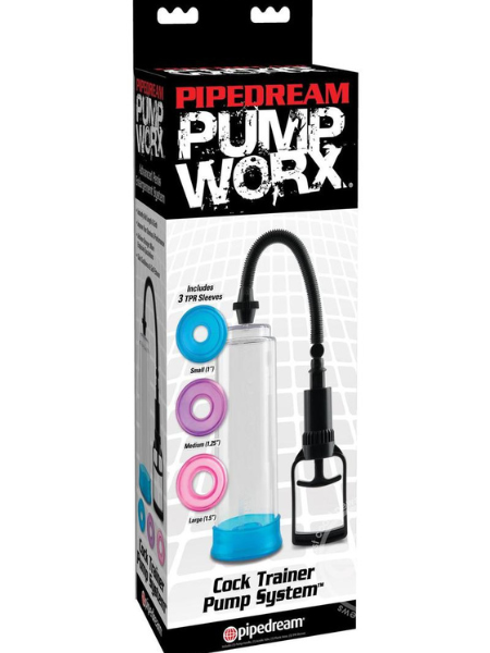 PUMP WORX COCK TRAINER PUMP SYSTEM WITH 3 SLEEVES - CLEAR