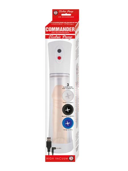 COMMANDER ELECTRIC RECHARGEABLE PENIS PUMP - CLEAR