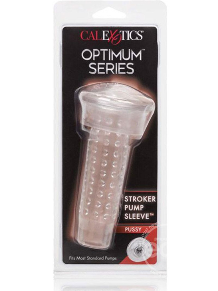 OPTIMUM SERIES STROKER PUMP SLEEVE MASTURBATOR - PUSSY - CLEAR