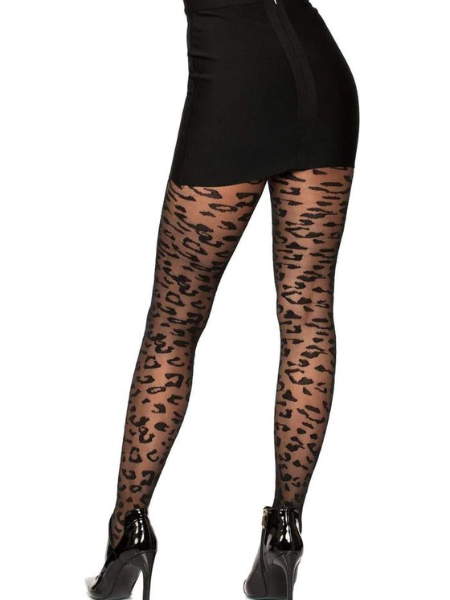 PORTIA SHEER LEOPARD TIGHTS