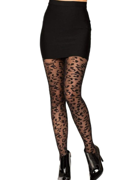 PORTIA SHEER LEOPARD TIGHTS