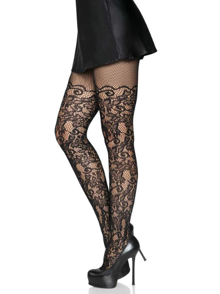 DREW FLORAL VINE FISHNET TIGHTS