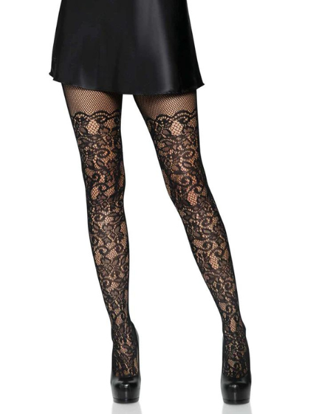 DREW FLORAL VINE FISHNET TIGHTS