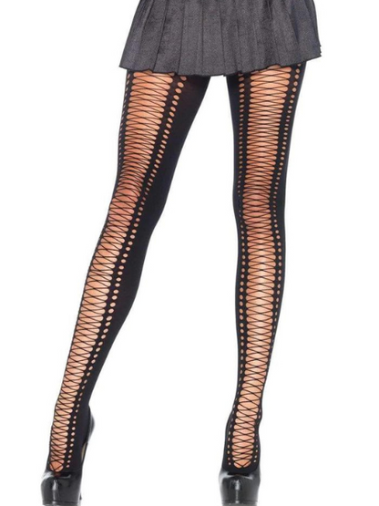 CROCHET LACE UP TIGHTS