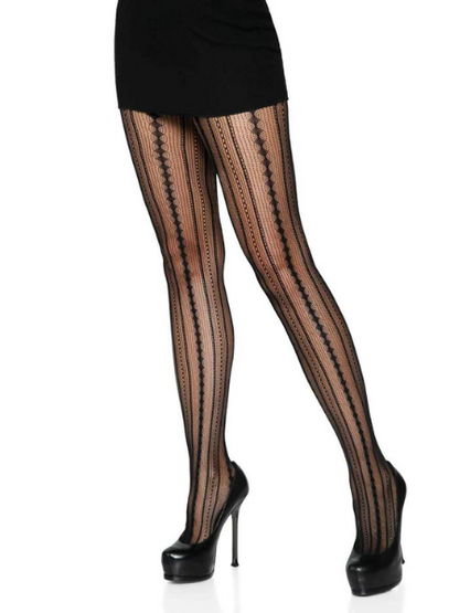 EVE VINTAGE PINSTRIPE NET TIGHTS