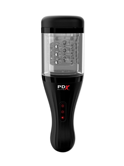 PIPEDREAM EXTREME ELITE RECHARGEABLE TALK DIRTY ROTOBATOR MASTURBATOR - PUSSY - CLEAR/BLACK