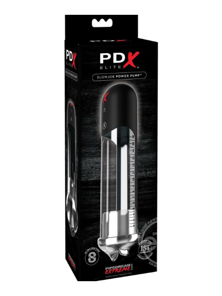 BLOWJOB POWER PUMP MASTURBATOR - MOUTH - CLEAR/BLACK