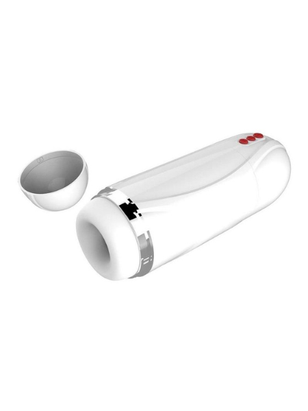 VIBRATING COCKSUCKER RECHARGEABLE MASTURBATOR - WHITE