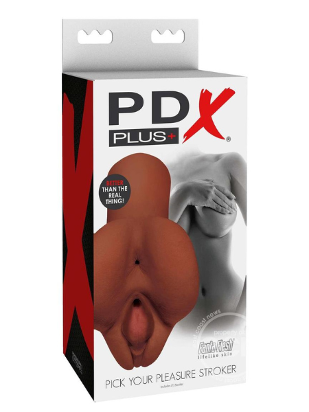 PDX PLUS PICK YOUR PLEASURE STROKER - CHOCOLATE